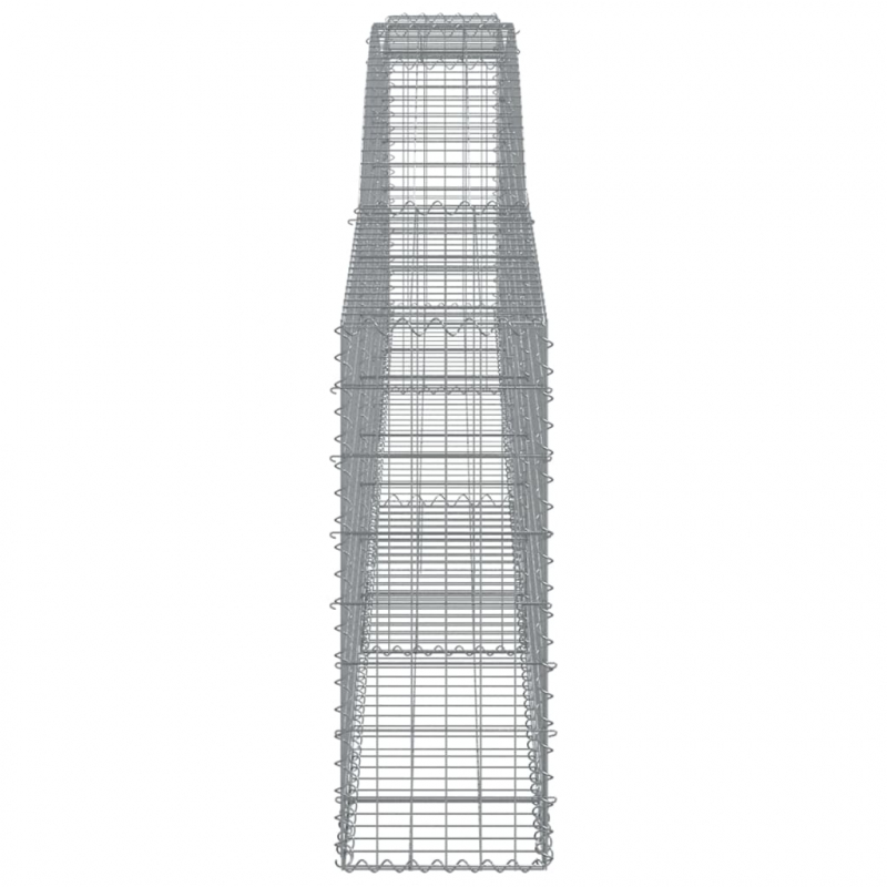 Gabionen mit Hochbogen 4 Stk. 400x30x80/100cm Verzinktes Eisen