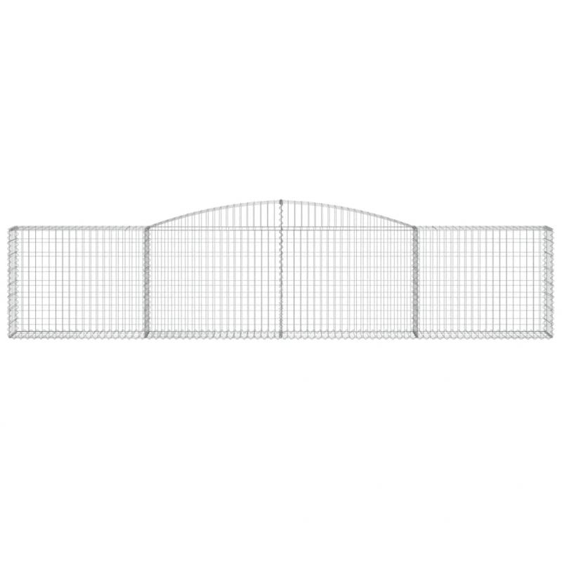 Gabionen mit Hochbogen 10 Stk. 400x30x80/100cm Verzinktes Eisen