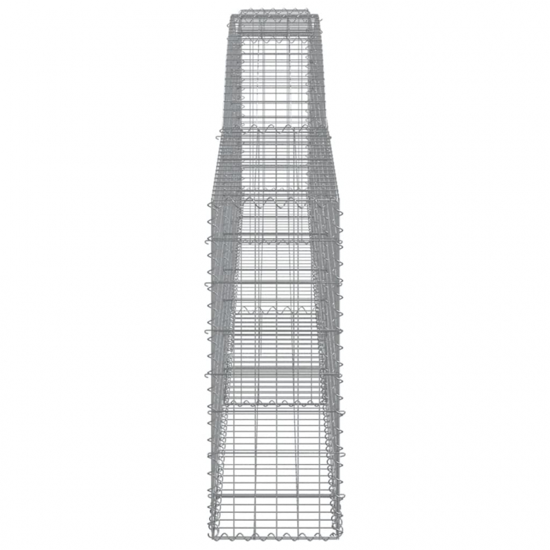 Gabionen mit Hochbogen 25 Stk. 400x30x80/100cm Verzinktes Eisen