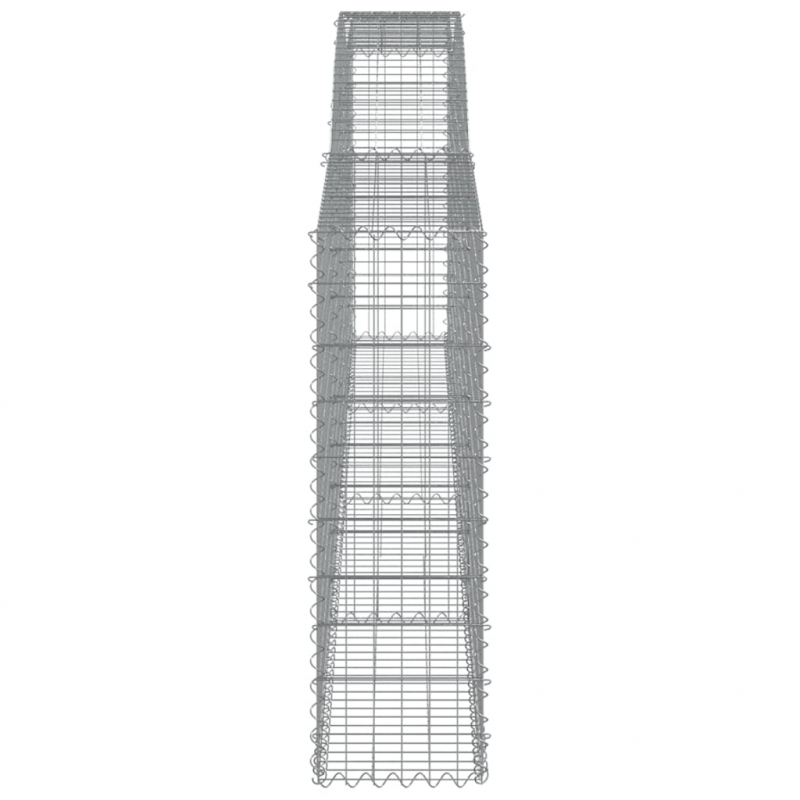 Gabionen mit Hochbogen 25Stk. 400x30x100/120cm Verzinktes Eisen