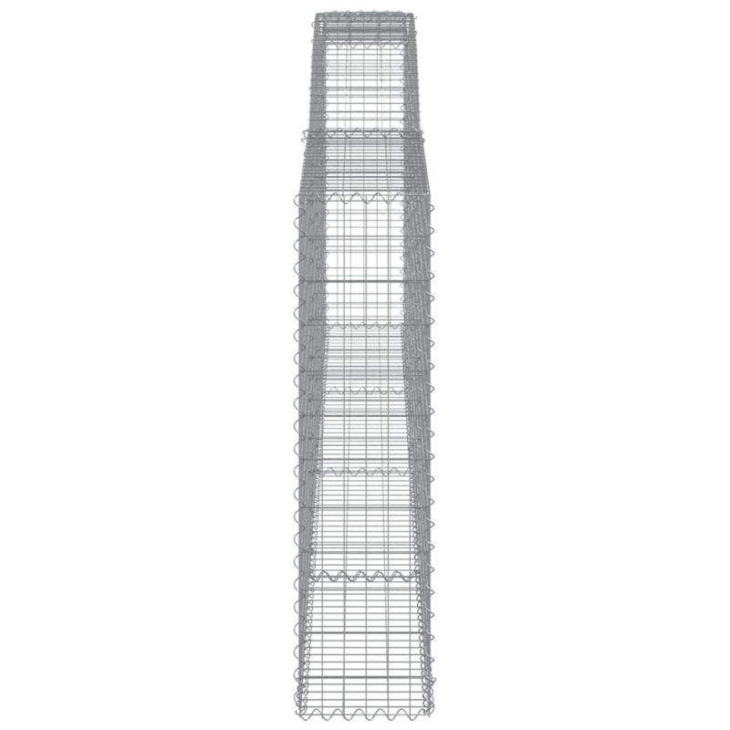 Gabionen mit Hochbogen 10Stk. 400x30x120/140cm Verzinktes Eisen