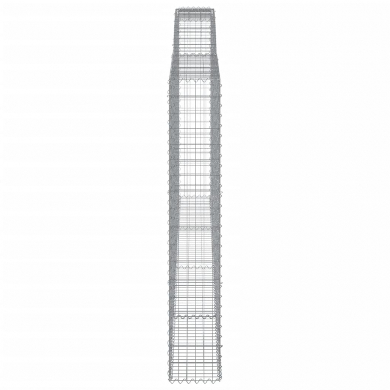 Gabionen mit Hochbogen 2 Stk. 400x30x180/200cm Verzinktes Eisen