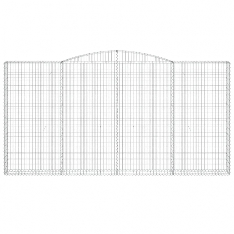 Gabionen mit Hochbogen 3 Stk. 400x30x200/220cm Verzinktes Eisen