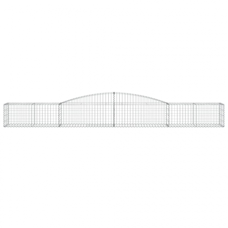 Gabionen mit Hochbogen 10 Stk. 400x50x40/60cm Verzinktes Eisen