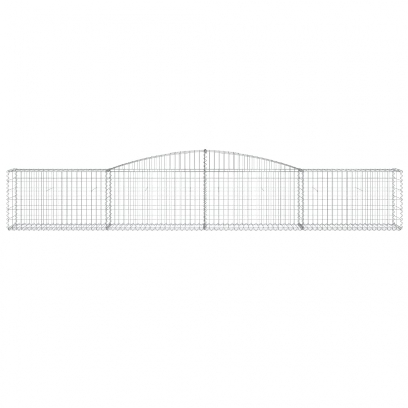 Gabionen mit Hochbogen 3 Stk. 400x50x60/80cm Verzinktes Eisen