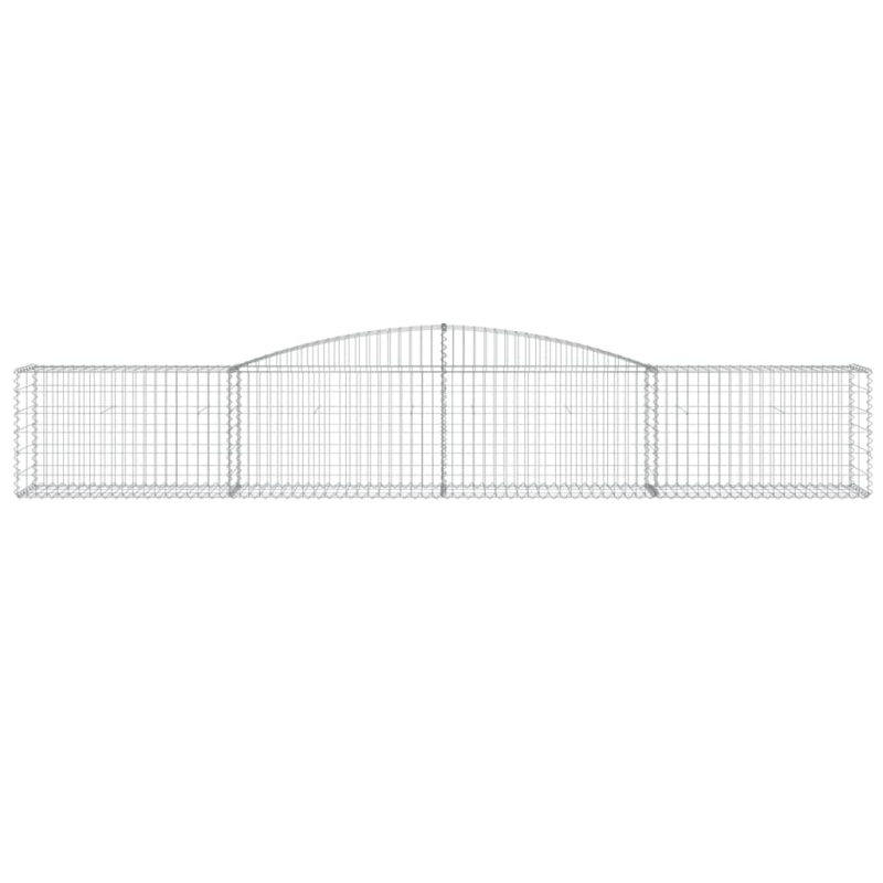 Gabionen mit Hochbogen 10 Stk. 400x50x60/80cm Verzinktes Eisen