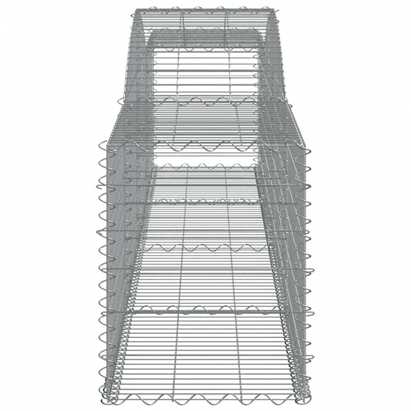 Gabionen mit Hochbogen 25 Stk. 400x50x60/80cm Verzinktes Eisen