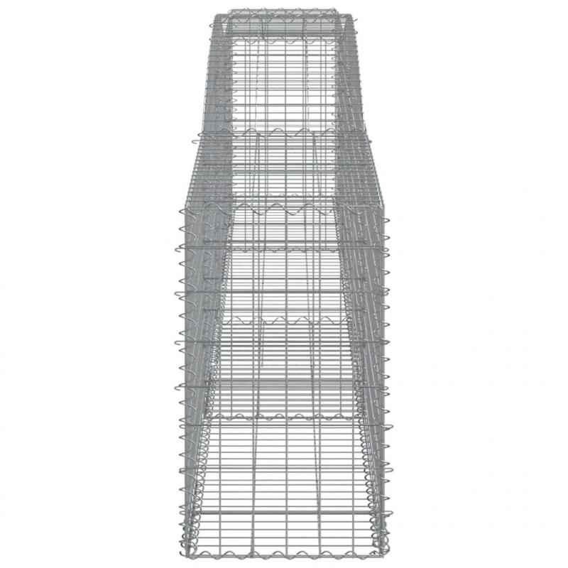 Gabionen mit Hochbogen 3 Stk. 400x50x80/100cm Verzinktes Eisen