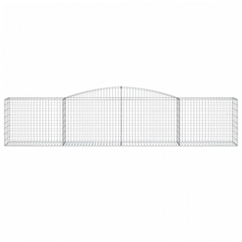 Gabionen mit Hochbogen 25 Stk. 400x50x80/100cm Verzinktes Eisen