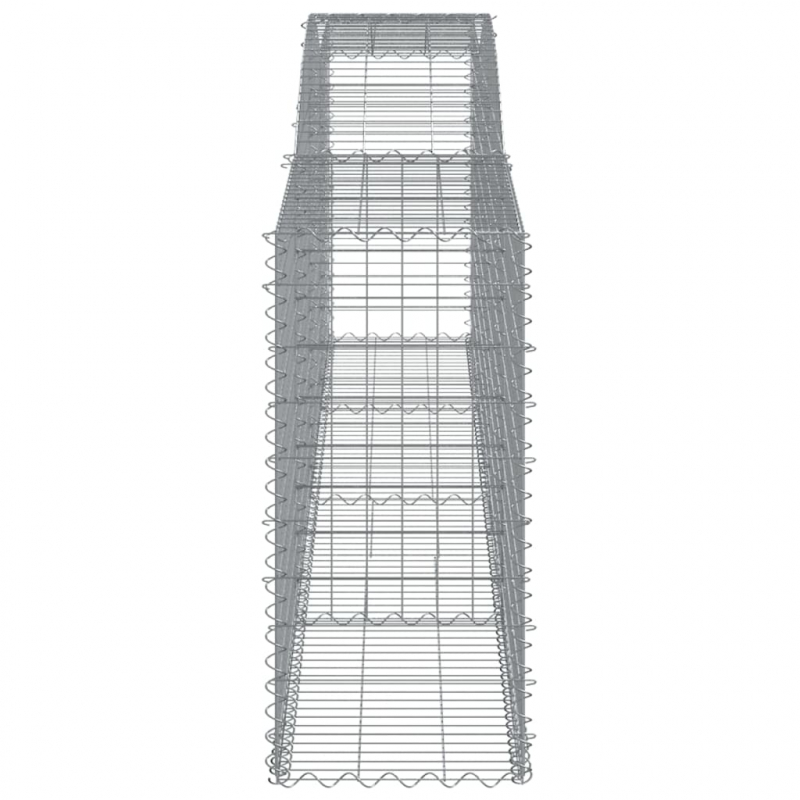 Gabionen mit Hochbogen 4 Stk. 400x50x100/120cm Verzinktes Eisen