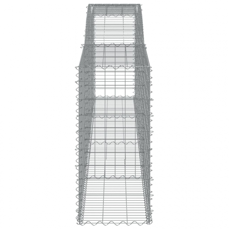 Gabionen mit Hochbogen 8 Stk. 400x50x100/120cm Verzinktes Eisen