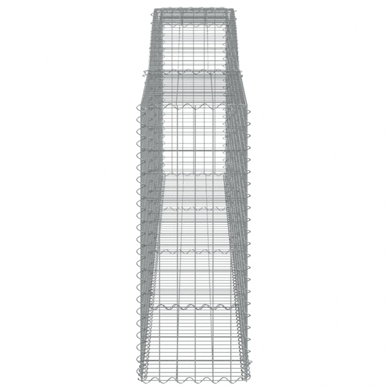 Gabionen mit Hochbogen 3 Stk. 400x50x120/140cm Verzinktes Eisen