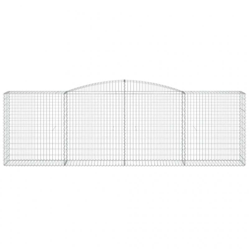 Gabionen mit Hochbogen 4 Stk. 400x50x120/140cm Verzinktes Eisen