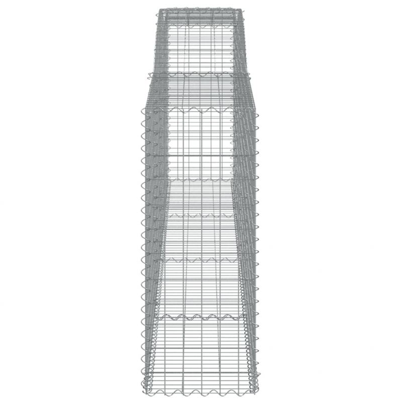 Gabionen mit Hochbogen 4 Stk. 400x50x120/140cm Verzinktes Eisen