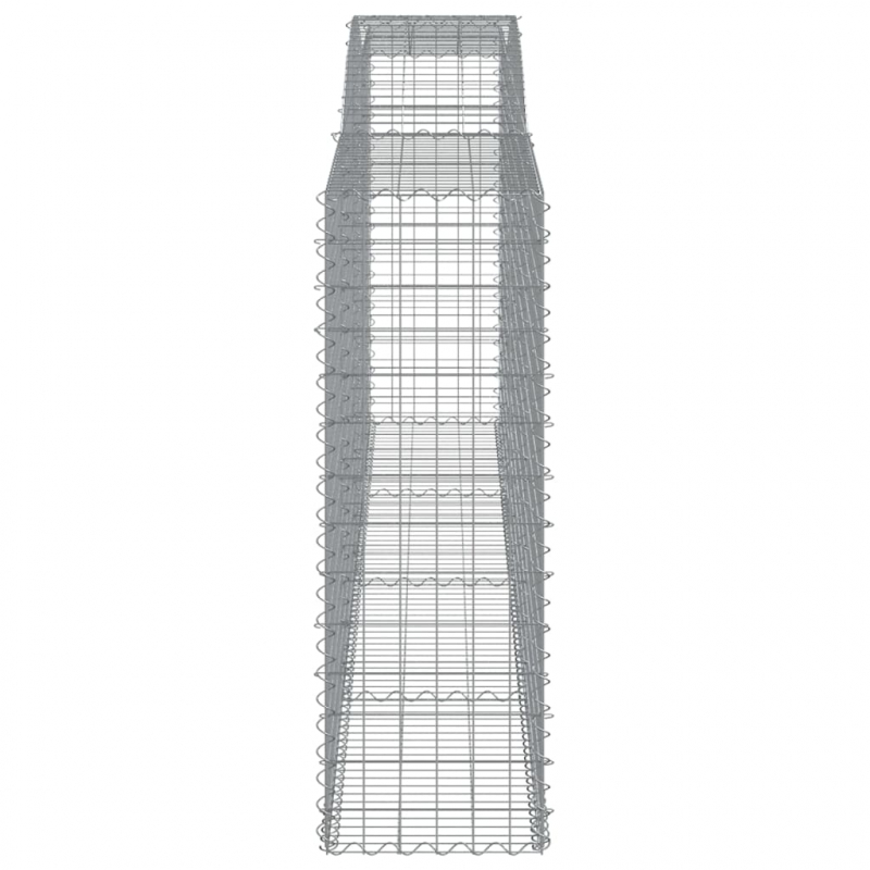 Gabionen mit Hochbogen 2 Stk. 400x50x140/160cm Verzinktes Eisen