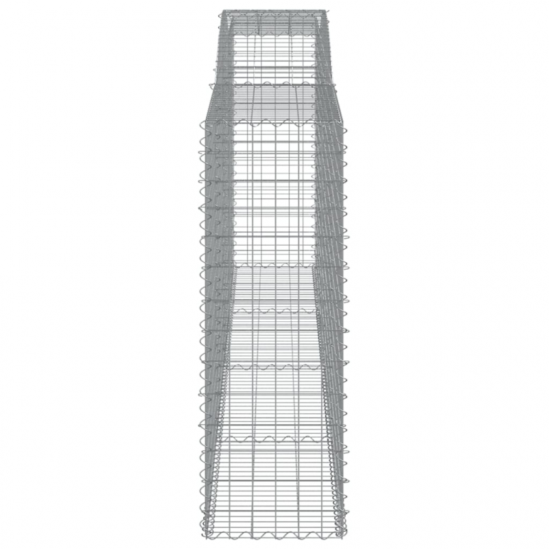 Gabionen mit Hochbogen 7 Stk. 400x50x140/160cm Verzinktes Eisen