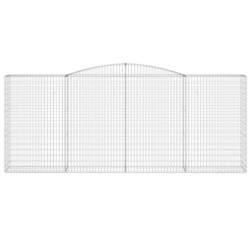 Gabionen mit Hochbogen 3 Stk. 400x50x160/180cm Verzinktes Eisen