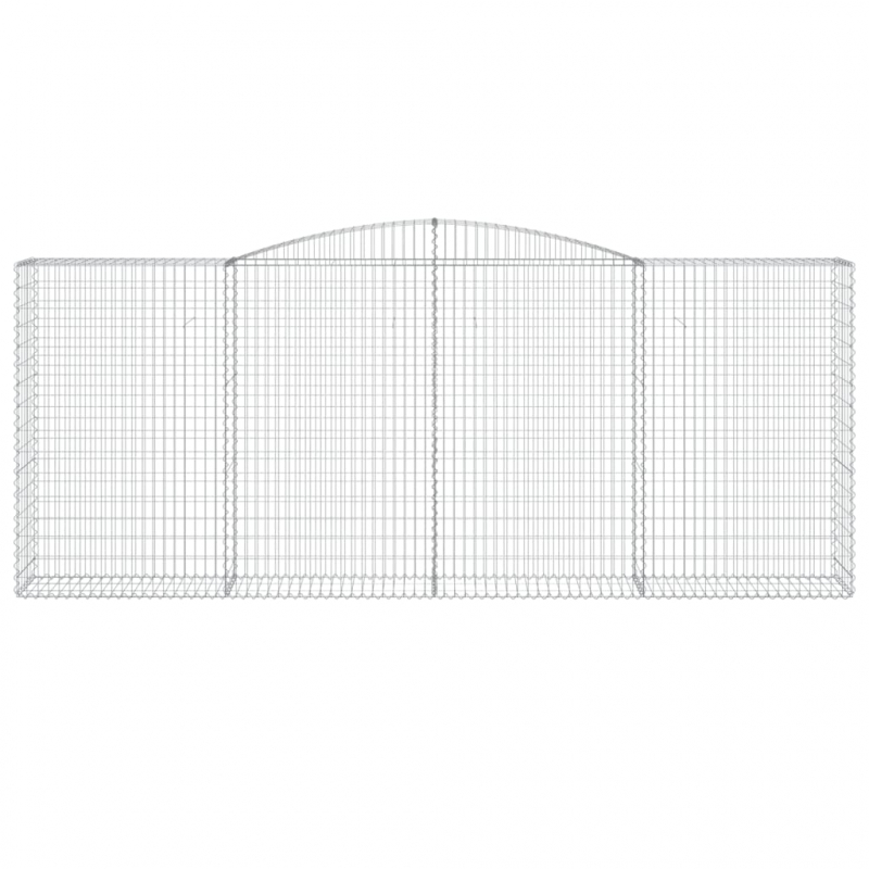 Gabionen mit Hochbogen 5 Stk. 400x50x160/180cm Verzinktes Eisen