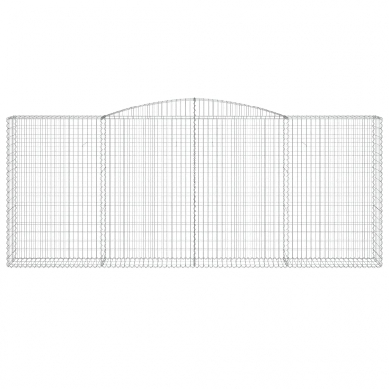 Gabionen mit Hochbogen 15 Stk 400x50x160/180cm Verzinktes Eisen