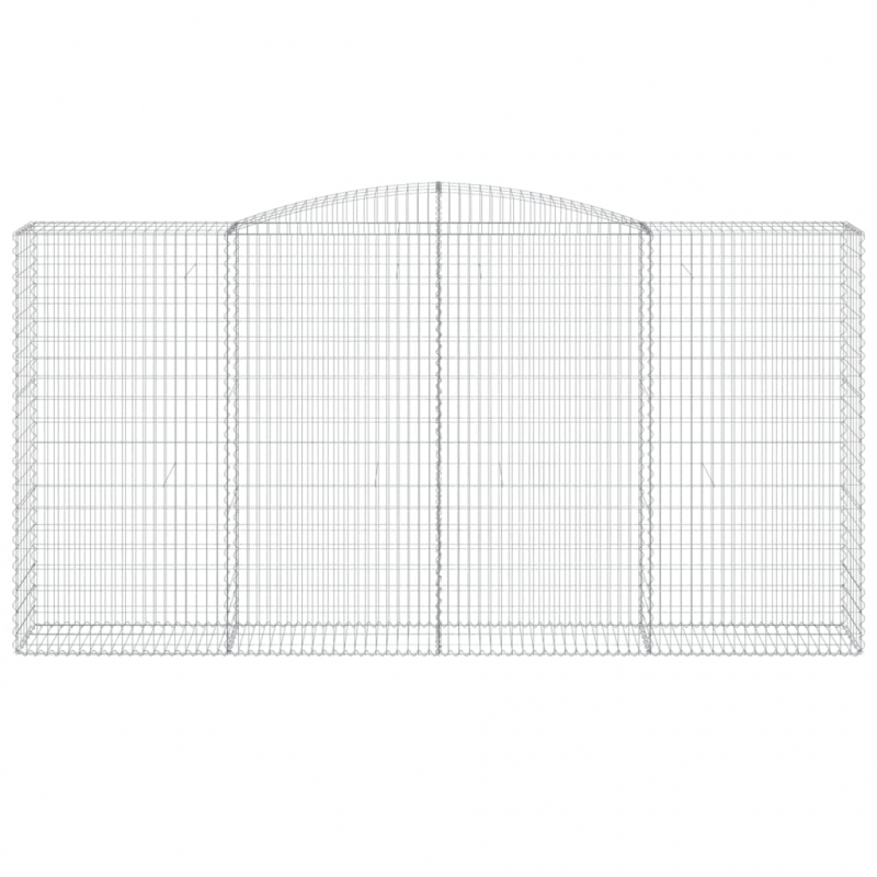 Gabionen mit Hochbogen 3 Stk. 400x50x200/220cm Verzinktes Eisen