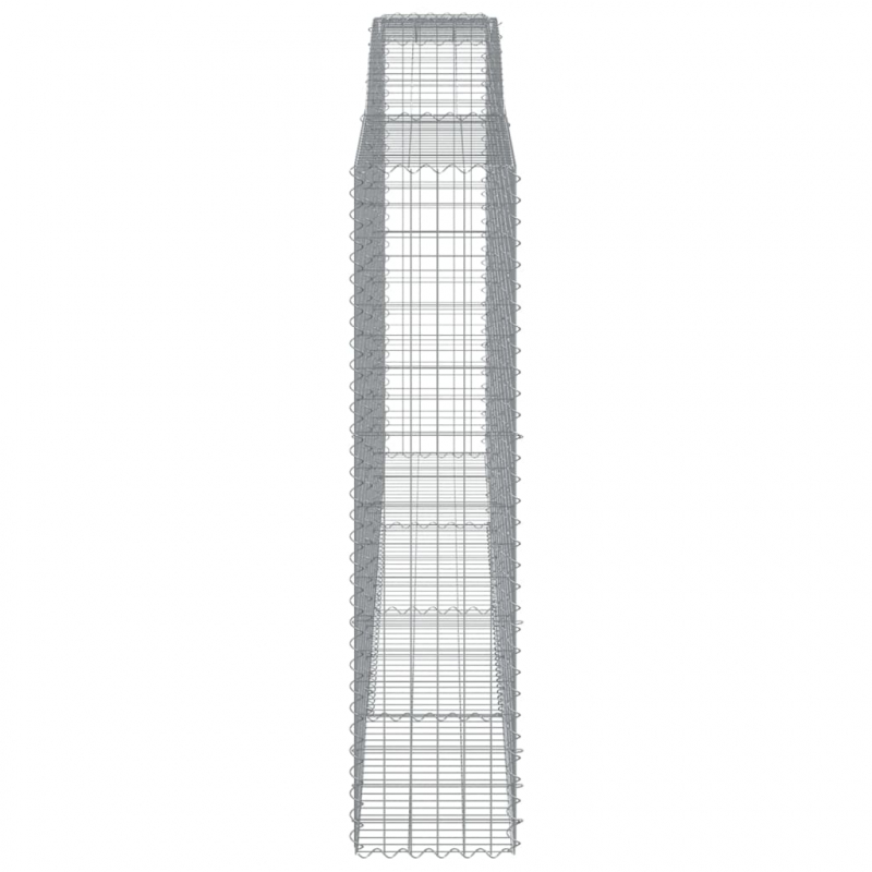 Gabionen mit Hochbogen 3 Stk. 400x50x200/220cm Verzinktes Eisen