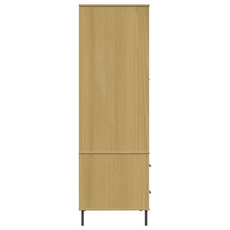 Kleiderschrank OSLO Metallbeinen Braun 90x55x172,5cm Massivholz