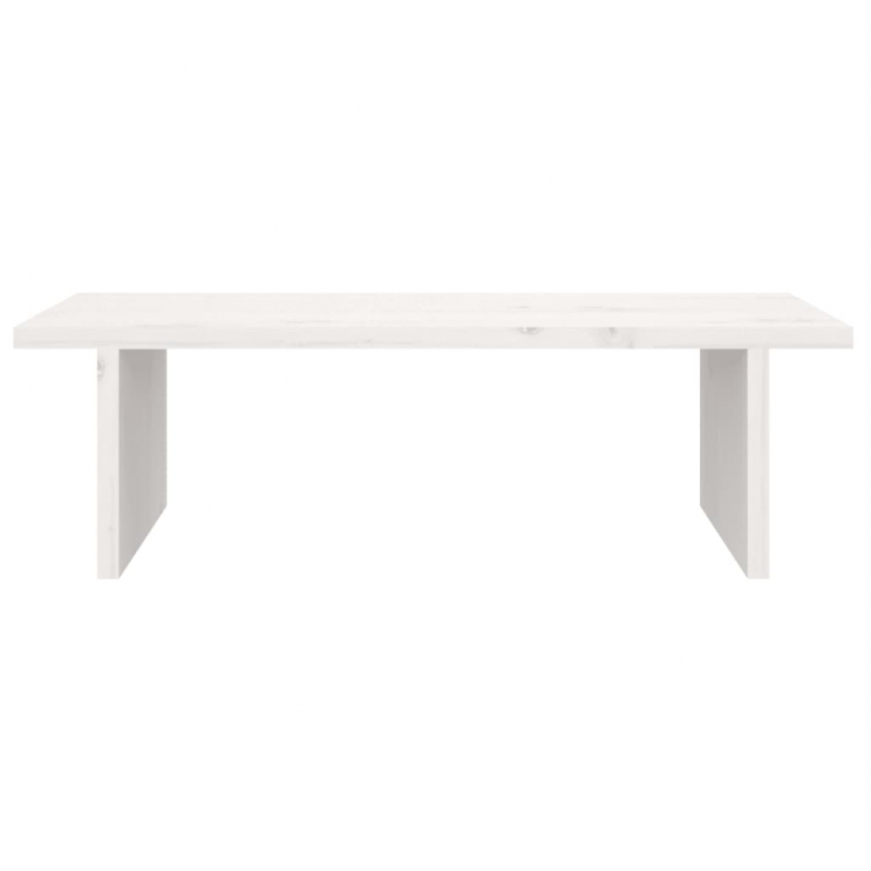 Monitorständer Weiß 50x27x15 cm Massivholz Kiefer