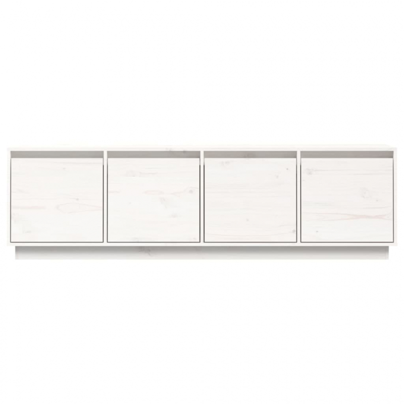 TV-Schrank Weiß 156x37x45 cm Massivholz Kiefer