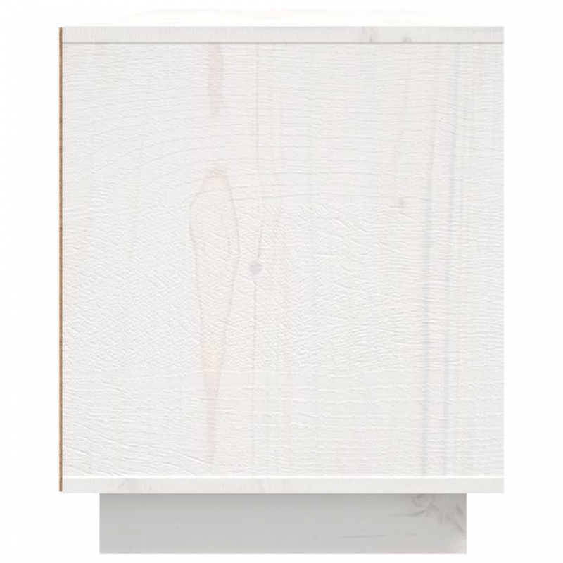 TV-Schrank Weiß 156x37x45 cm Massivholz Kiefer