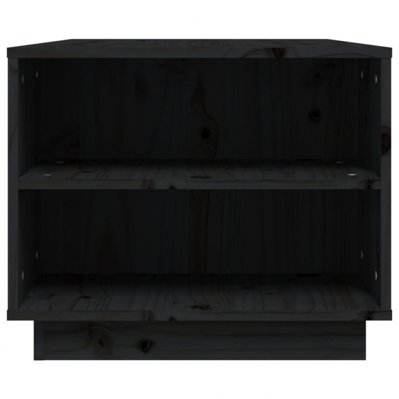 Couchtisch Schwarz 90x49x40,5 cm Massivholz Kiefer