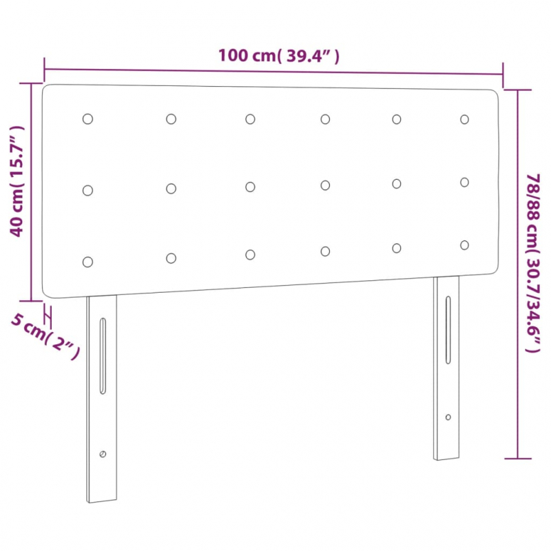 Kopfteil Dunkelgrau 100x5x78/88 cm Samt