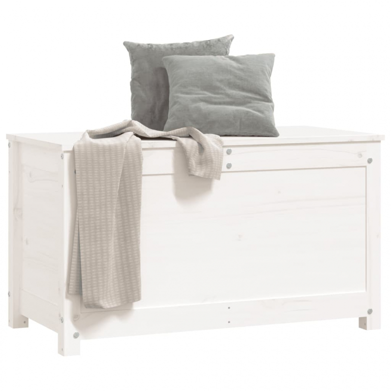 Truhe Weiß 80x40x45,5 cm Massivholz Kiefer