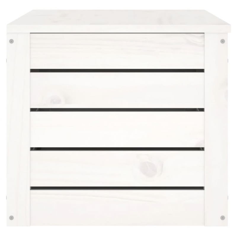 Truhe Weiß 89x36,5x33 cm Massivholz Kiefer