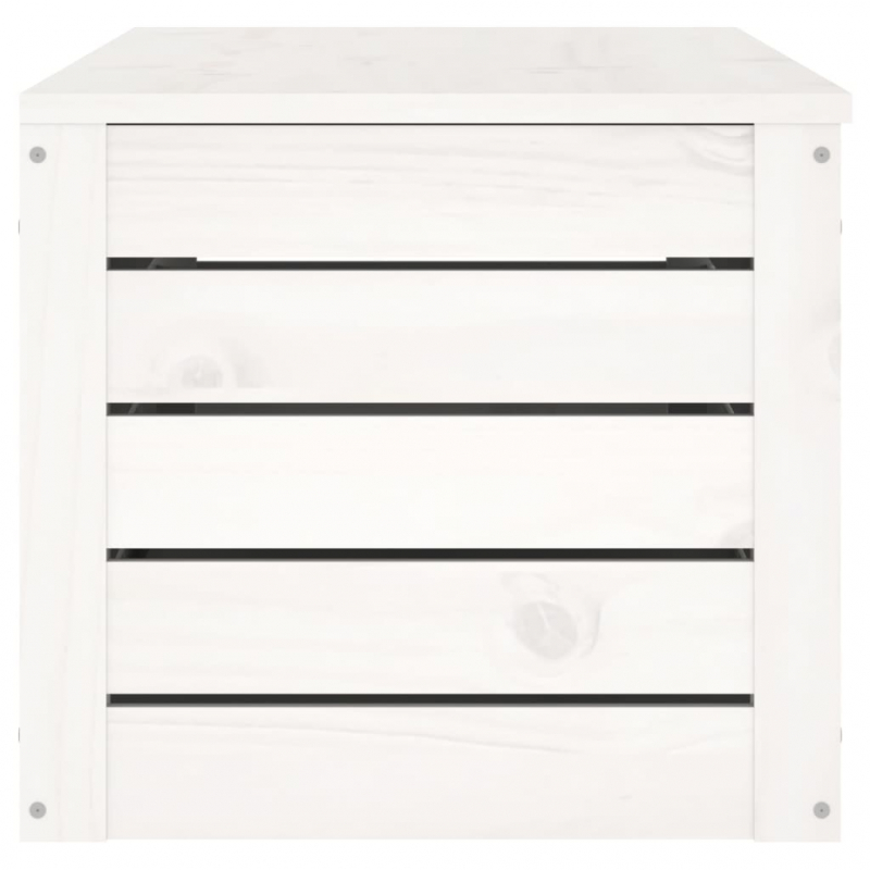 Truhe Weiß 109x36,5x33 cm Massivholz Kiefer