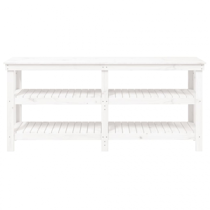 Werkbank Weiß 181x50x80 cm Massivholz Kiefer