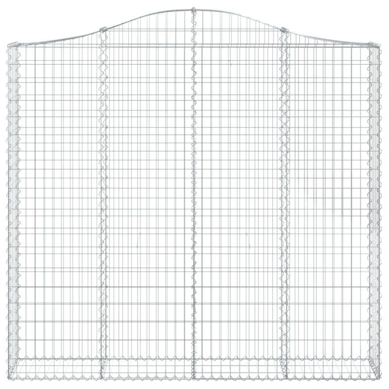 Gabione mit Hochbogen 200x30x180/200 cm Verzinktes Eisen