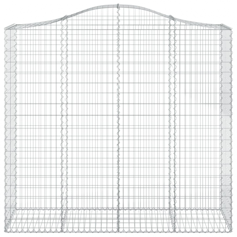 Gabione mit Hochbogen 200x50x180/200 cm Verzinktes Eisen