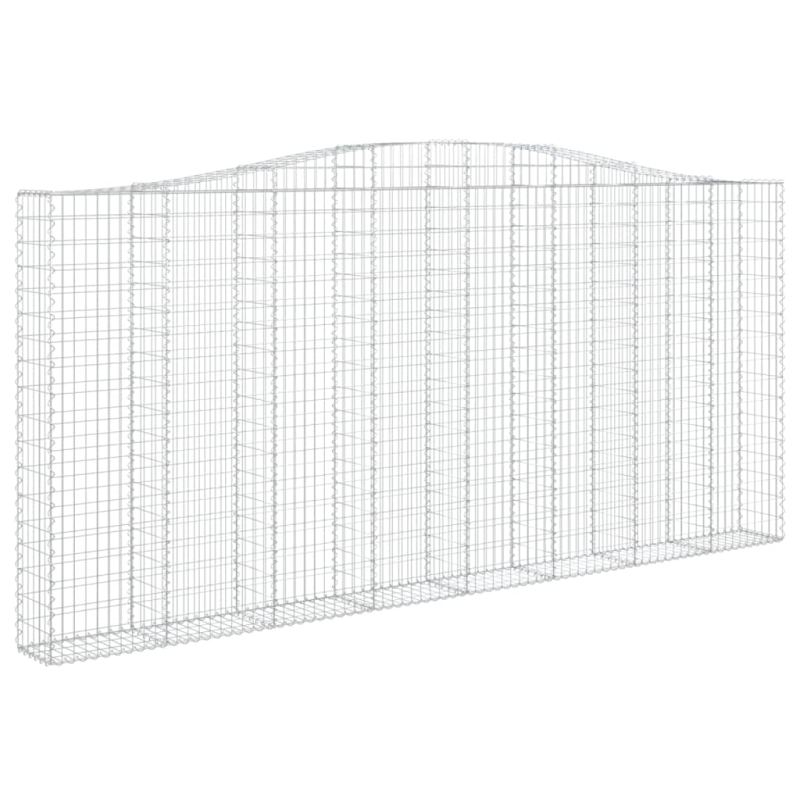 Gabione mit Hochbogen 400x30x180/200 cm Verzinktes Eisen
