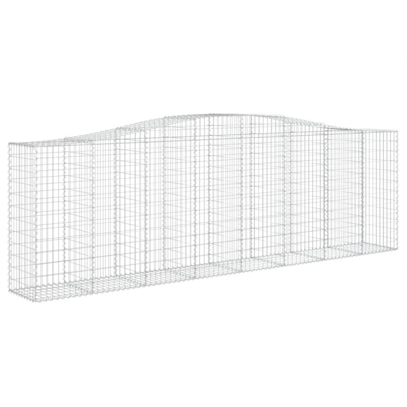 Gabione mit Hochbogen 400x50x120/140 cm Verzinktes Eisen