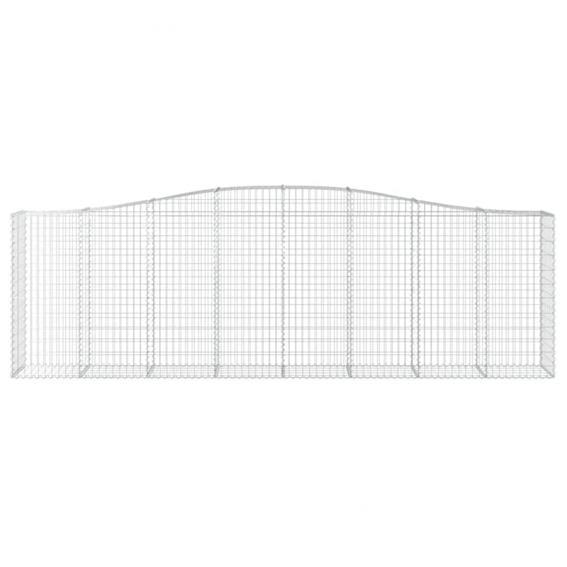 Gabione mit Hochbogen 400x50x120/140 cm Verzinktes Eisen