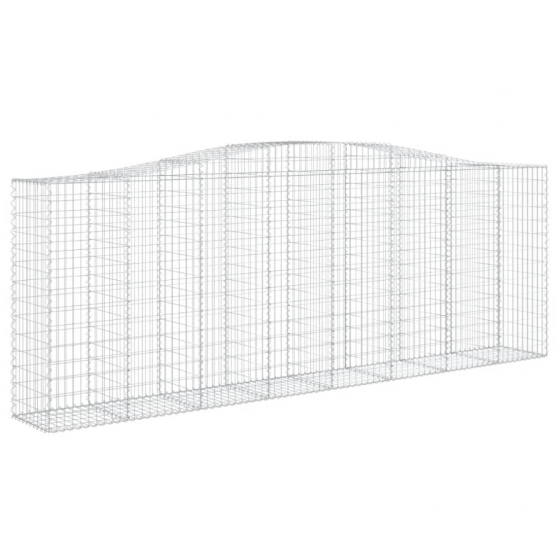 Gabione mit Hochbogen 400x50x140/160 cm Verzinktes Eisen