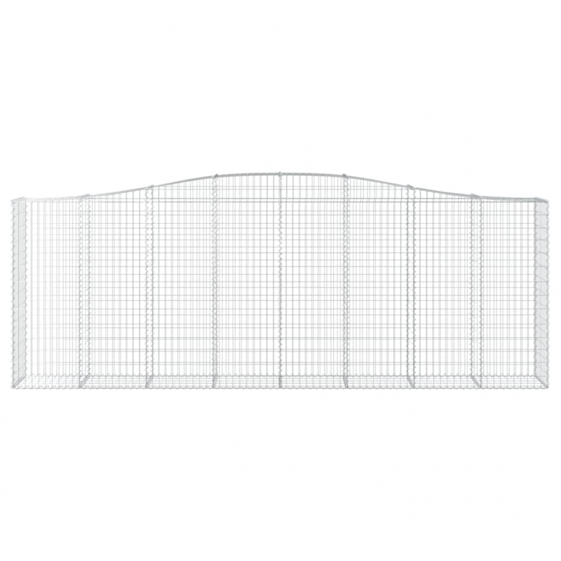 Gabione mit Hochbogen 400x50x140/160 cm Verzinktes Eisen