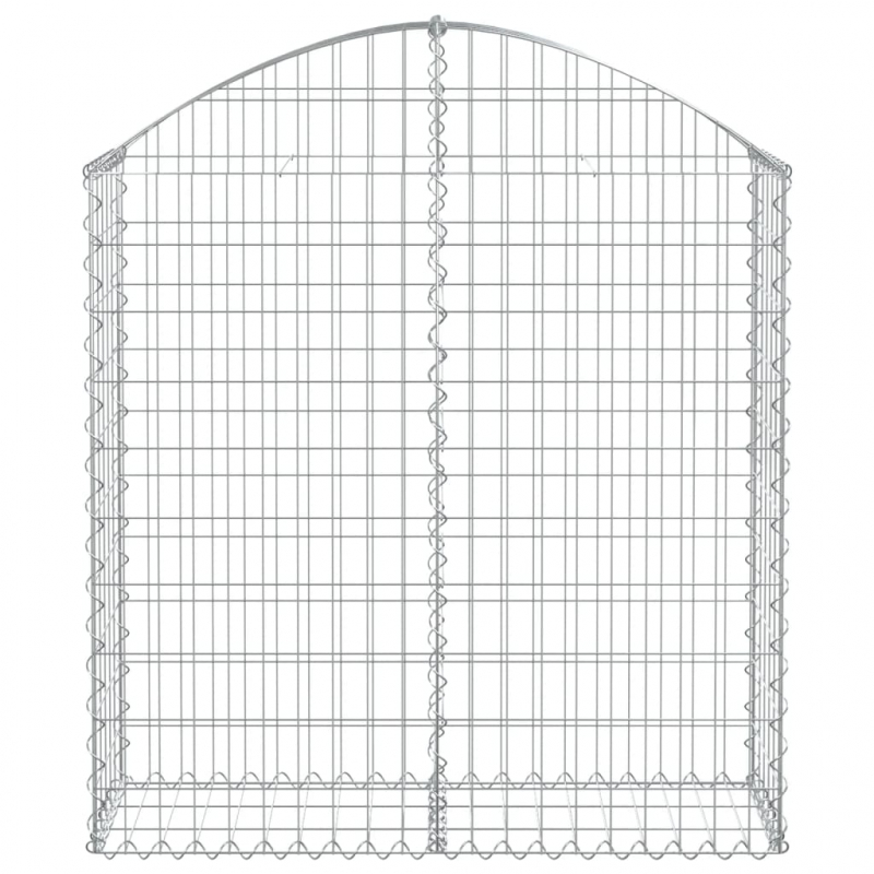 Gabione mit Hochbogen 100x30x100/120 cm Verzinktes Eisen