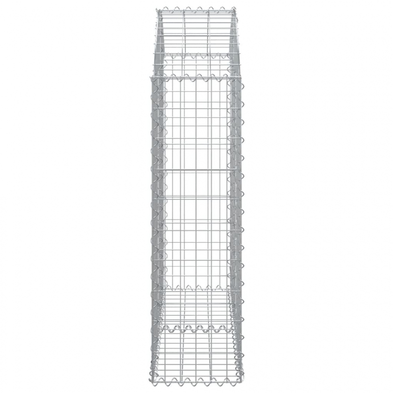 Gabione mit Hochbogen 100x30x100/120 cm Verzinktes Eisen