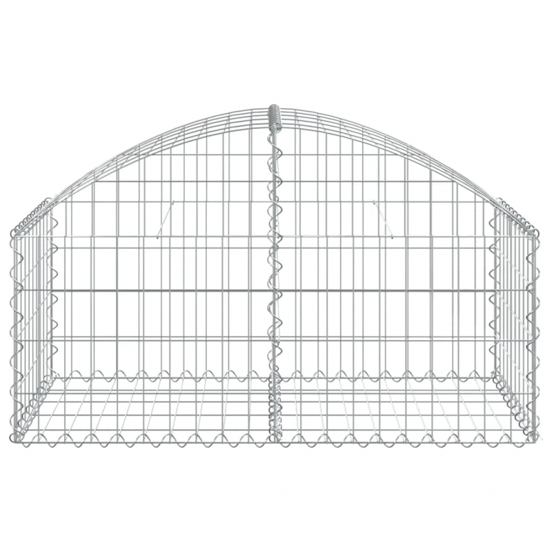 Gabione mit Hochbogen 100x50x40/60 cm Verzinktes Eisen