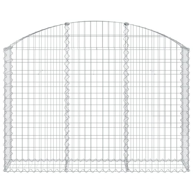 Gabione mit Hochbogen 150x30x100/120 cm Verzinktes Eisen