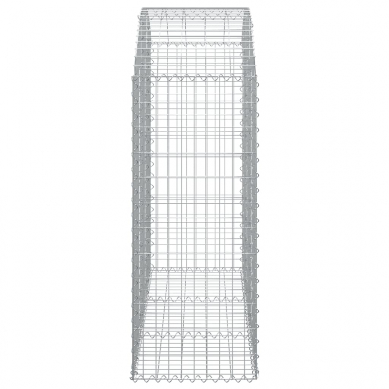 Gabione mit Hochbogen 150x50x120/140 cm Verzinktes Eisen