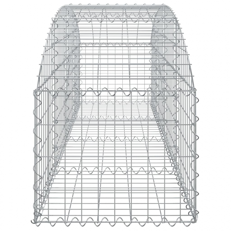 Gabione mit Hochbogen 200x50x40/60 cm Verzinktes Eisen