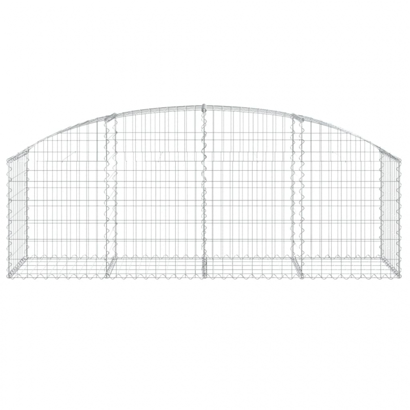 Gabione mit Hochbogen 200x50x60/80 cm Verzinktes Eisen