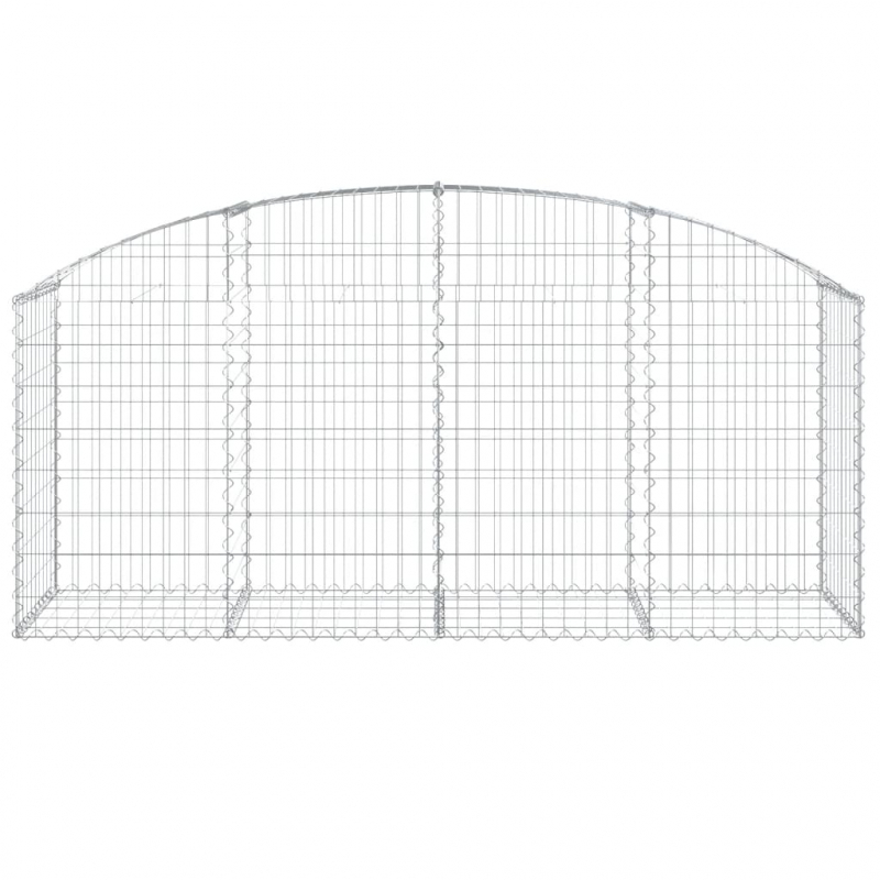 Gabione mit Hochbogen 200x50x80/100 cm Verzinktes Eisen